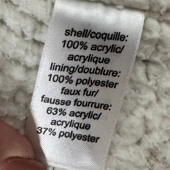 Maurices Sweater Vest Womens Size M Faux Fur Cableknit Toggle Sherpa Lined Tan - Picture 9 of 11